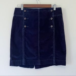 Vintage free people | navy corduroy skirt with wooden buttons size 8